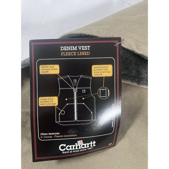 Carhartt Denim Fleece Lined Vest V19 Size 2X NWT - Picture 6 of 6